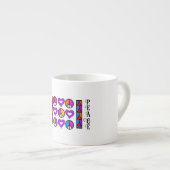 Conception géométrique colorée Peace & Love Mug (Devant droit)
