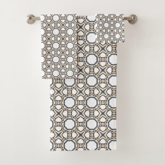 Conception géométrique grise et blanche à motifs  (En situation)
