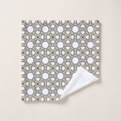 Conception géométrique grise et blanche à motifs  (Gant de toilette)