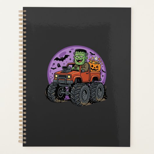 Conception graphique de camion monstre Frankenstei (Devant)