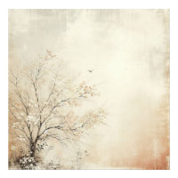Conception Graphique de Vieille Photo d'Arbre Ceri