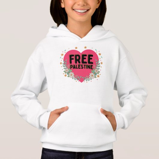 conception graphique du coeur rose de la Palestine (Devant)