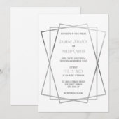 Conception Gris Mid Mod - Faire-Part de Mariage (Devant / Derrière)
