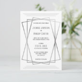 Conception Gris Mid Mod - Faire-Part de Mariage 3x (Debout devant)