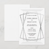 Conception Gris Mid Mod - Faire-Part de Mariage 3x (Devant / Derrière)