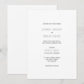 Conception grise simple - Faire-part de mariage (Devant / Derrière)