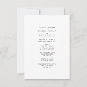 Conception grise simple - Invitation de mariage/ré