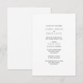 Conception grise simple - Invitation de mariage/ré (Devant / Derrière)