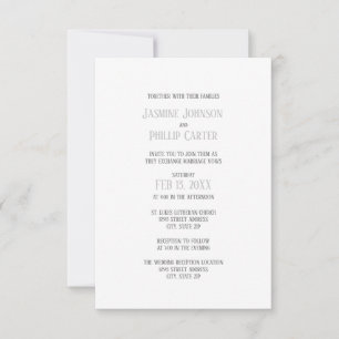 Conception grise simple - Invitation de mariage/ré