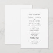 Conception grise simple - Invitation de mariage/ré (Devant / Derrière)