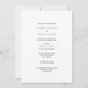 Conception grise simple - Invitation de mariage/ré