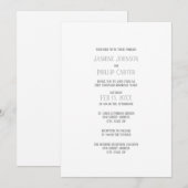 Conception grise simple - Invitation de mariage/ré (Devant / Derrière)