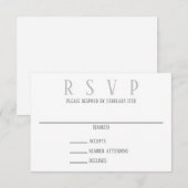 Conception grise simple - Invitation RSVP (Devant / Derrière)