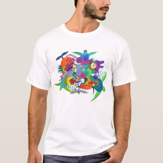 Conception hawaïenne colorée de T-shirt