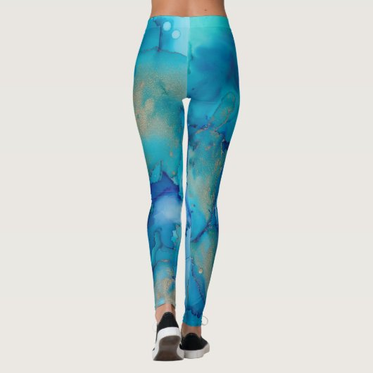 Conception Leggings Blue/Gold Ink (Dos)