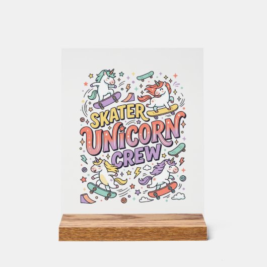 Conception Licorne Skateur Équipe Licorne Fantaisi (Recto)