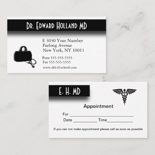 Conception Médicale avec zone de rendez-vous sur l (Devant / Derrière)