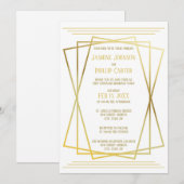 Conception mi-siècle - Invitation de mariage/récep (Devant / Derrière)