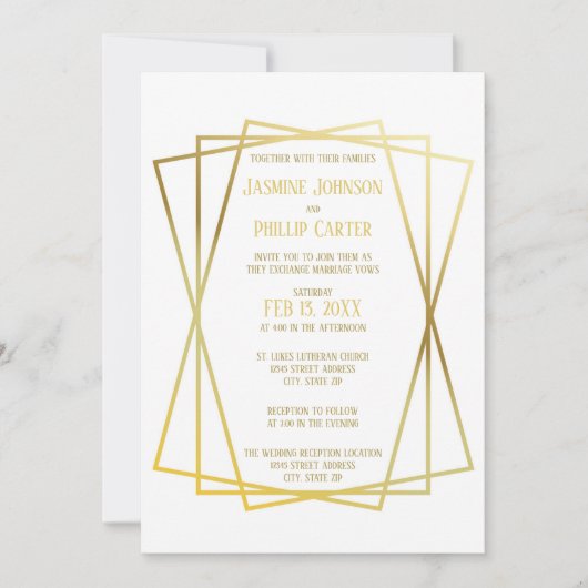 Conception mi-siècle - Invitation de mariage/récep (Devant)