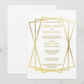 Conception mi-siècle - Invitation de mariage/récep (Devant / Derrière)