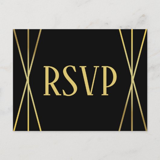 Conception Mid Mod Noir - RSVP/Dinner Choix Carte  (Devant)