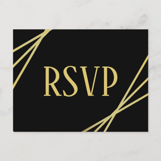 Conception Mid Mod Noir - RSVP/Dinner Choix Carte  (Devant)