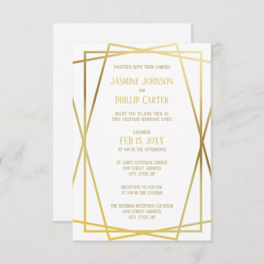 Conception milieu de gamme - Invitation Mariage/Ré (Devant / Derrière)