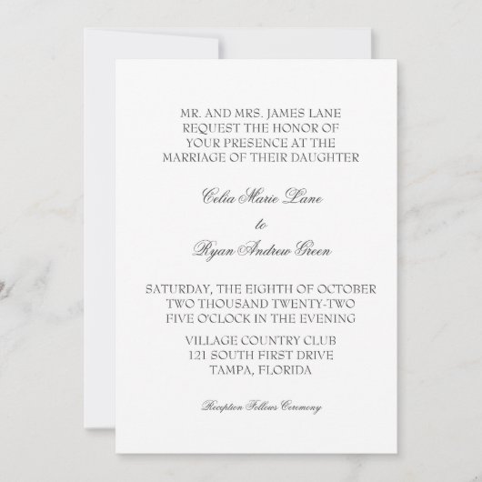 Conception minimale Faire-part de mariage simple (Devant)