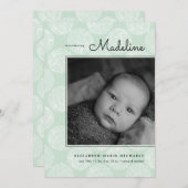 Conception minimaliste de BABY FAIRE-PART (Devant / Derrière)