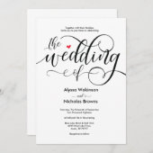 Conception moderne de carte de faire-part de maria (Devant / Derrière)