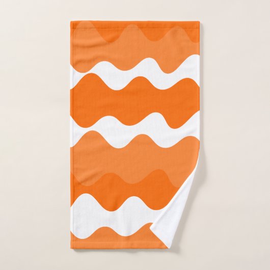 Conception motif des vagues horizontales orange et (Serviette à main)