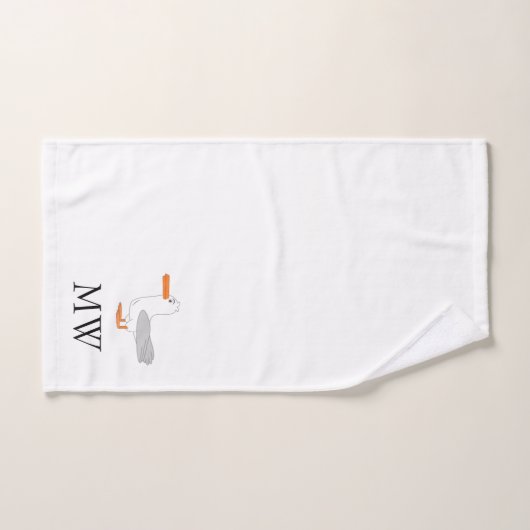 Conception Mouette Monogrammée (Serviette à main)