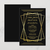 Conception noir mi-moderne - Invitation de mariage (Devant / Derrière)