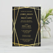 Conception noir mi-moderne - Invitation de mariage (Debout devant)