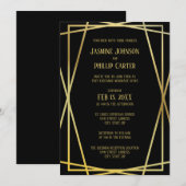 Conception noir mi-moderne - Invitation de mariage (Devant / Derrière)