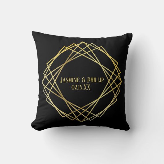 Conception Noir Mid Mod - Coussin Carré (Recto)