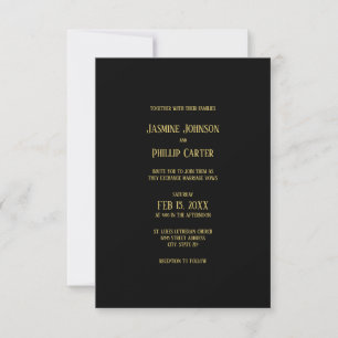 Conception Noir&Or Simple - Faire-part de mariage