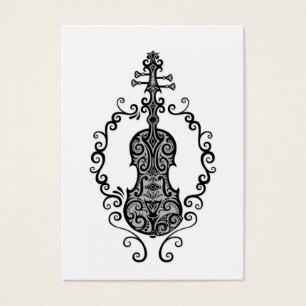 Conception noire complexe de violon sur le blanc