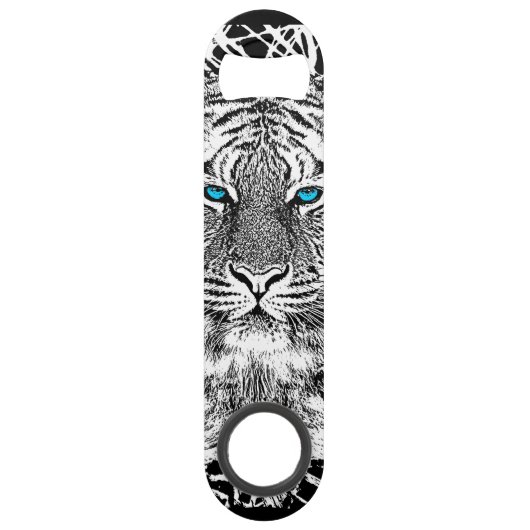 Conception noire et blanche de tigre d'yeux bleus (Dos)