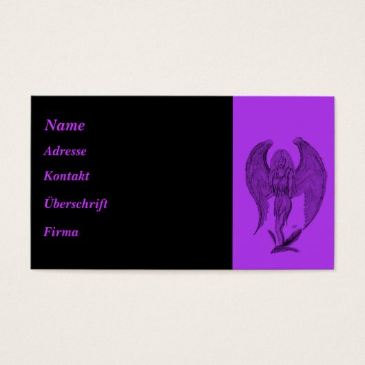 Conception noire et violette d'ange (Devant)