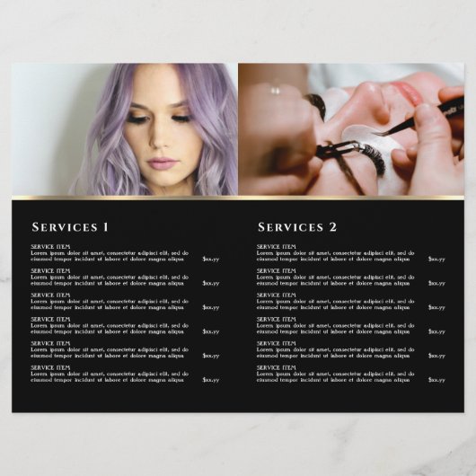 Conception optique sur la brochure du menu service (Dos)