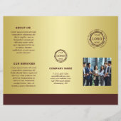 Conception or or rouge foncé, Brochures avec logo (Devant)