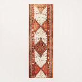 Conception orientale de tapis en orange et crème (Dos)