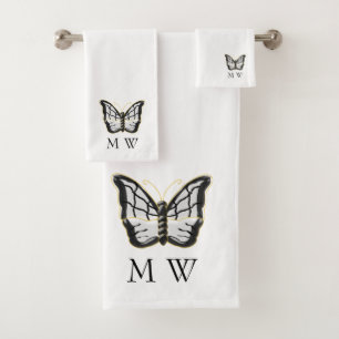 Conception Papillon Blanc Monogrammé