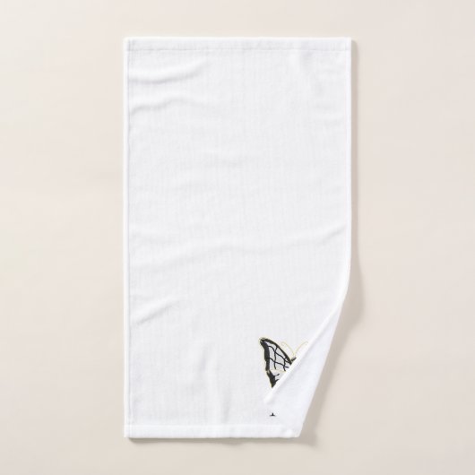 Conception Papillon Blanc Monogrammé (Serviette à main)