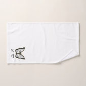 Conception Papillon Blanc Monogrammé (Serviette à main)