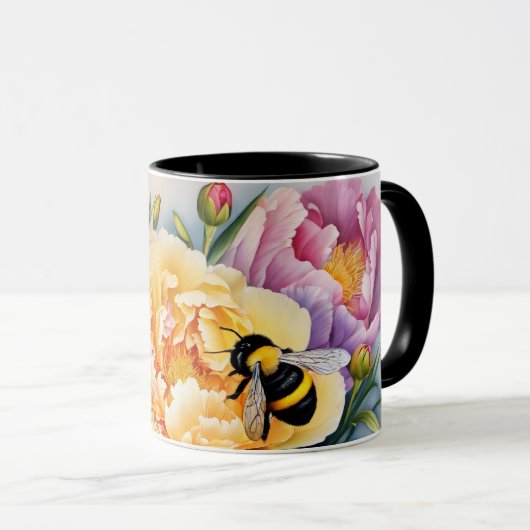 Conception personnalisée Coffee Mug Peonies et l'a (Devant droit)