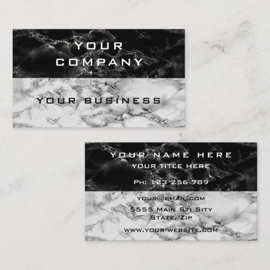 Conception personnalisée de marbre Carte de visite (Devant / Derrière)
