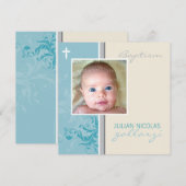 CONCEPTION PERSONNALISÉE :: Invitation de baptême (Devant / Derrière)