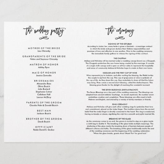 Conception personnalisée - Programme Melissa et Ni (Dos)